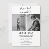 These Kids Are Getting Married Child Photo Wedding Einladung (Vorderseite)