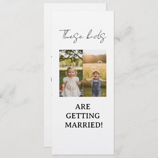 These Kids Are Getting Married Sign These Kids Are Einladung (Vorne/Hinten)