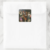 Theseus mit Ariadne und Phaedra Quadratischer Aufkleber (Tasche)