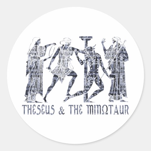 Theseus & The Minotaur Runder Aufkleber (Vorderseite)