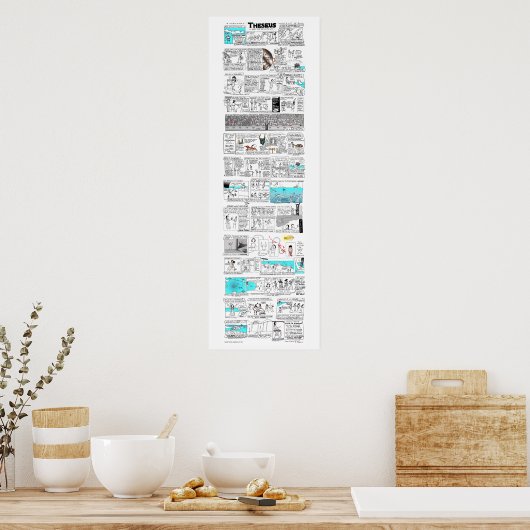 Theseus und Minotaur - Graumythcomix-Streifen Poster (Küche)