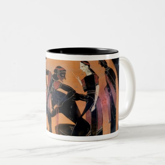 Theseus, welches das Minotaur kämpft Zweifarbige Tasse (VorderseiteRechts)