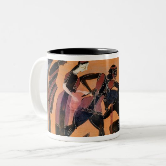 Theseus, welches das Minotaur kämpft Zweifarbige Tasse (Vorderseite Links)