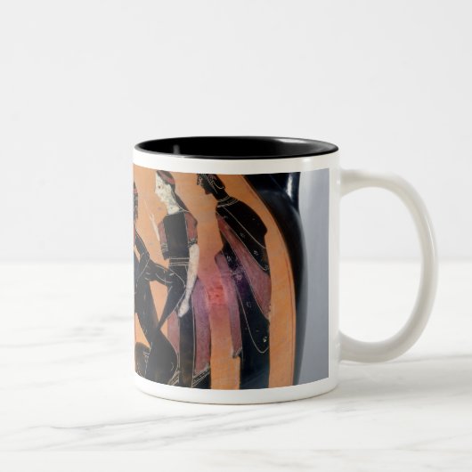 Theseus, welches das Minotaur kämpft Zweifarbige Tasse (Rechts)