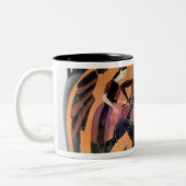 Theseus, welches das Minotaur kämpft Zweifarbige Tasse (Links)