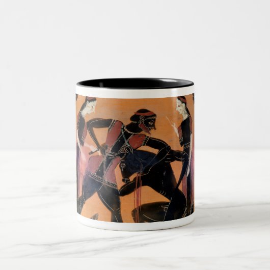 Theseus, welches das Minotaur kämpft Zweifarbige Tasse (Mittel)