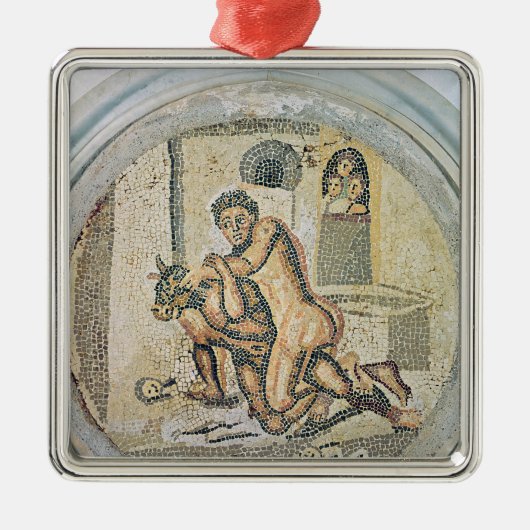 Theseus Wrestling mit dem Minotaur Silbernes Ornament (Vorne)