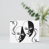 Thespian Mask Postkarte (Stehend Vorderseite)