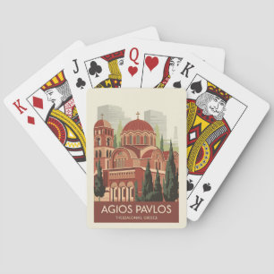 Thessaloniki Agios Pavlos Reise Kunst Vintage Spielkarten