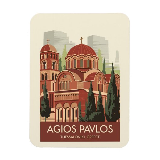Thessaloniki Agios Pavlos Reisen Vintag Magnet (Vertikal)
