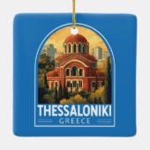 Thessaloniki Griechenland Agios Pavlos Travel Art  Keramikornament (Rückseite)