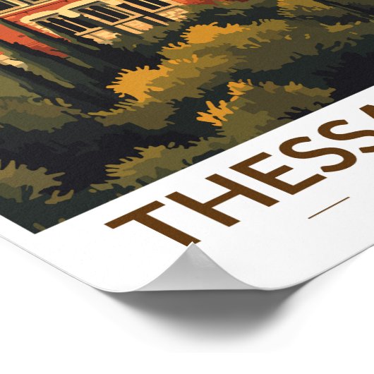 Thessaloniki Griechenland Agios Pavlos Travel Art Poster (Ecke)