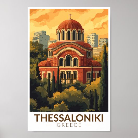 Thessaloniki Griechenland Agios Pavlos Travel Art Poster (Vorne)
