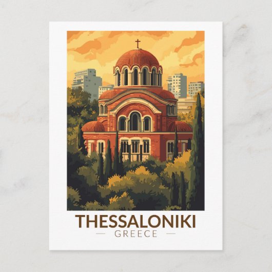Thessaloniki Griechenland Agios Pavlos Travel Art Postkarte (Vorderseite)