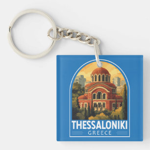 Thessaloniki Griechenland Agios Pavlos Travel Art  Schlüsselanhänger