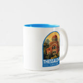Thessaloniki Griechenland Agios Pavlos Travel Art Zweifarbige Tasse (VorderseiteRechts)