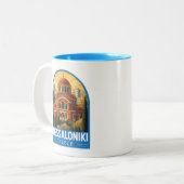 Thessaloniki Griechenland Agios Pavlos Travel Art Zweifarbige Tasse (Vorderseite Links)