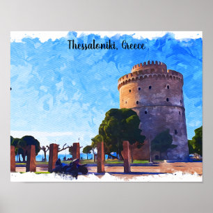 Thessaloniki Griechenland Aquarellbilder Poster