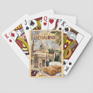Thessaloniki Griechenland Malerische Reise Kunst V Spielkarten