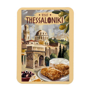 Thessaloniki Griechenland Malerische Reisen Vintag Magnet