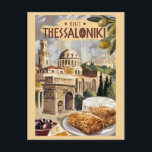 Thessaloniki Griechenland Malerische Reisen Vintag Postkarte<br><div class="desc">Thessaloniki retro Vektor Reise Design. Thessaloniki ist eine griechische Hafenstadt am Thermaischen Golf der Ägäis.</div>