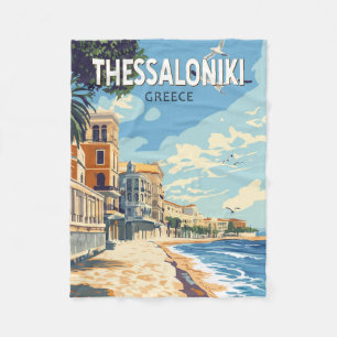 Thessaloniki Griechenland Reise Kunst Vintage Fleecedecke