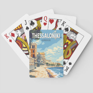 Thessaloniki Griechenland Reise Kunst Vintage Spielkarten
