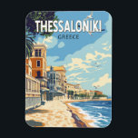 Thessaloniki Griechenland Reisen Kunst Vintag Magnet<br><div class="desc">Thessaloniki retro Vektor Reise Design. Thessaloniki ist eine griechische Hafenstadt am Thermaischen Golf der Ägäis.</div>