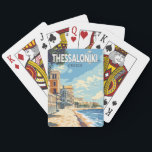 Thessaloniki Griechenland Reisen Kunst Vintag Spielkarten<br><div class="desc">Thessaloniki retro Vektor Reise Design. Thessaloniki ist eine griechische Hafenstadt am Thermaischen Golf der Ägäis.</div>
