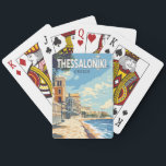 Thessaloniki Griechenland Reisen Kunst Vintag Spielkarten<br><div class="desc">Thessaloniki retro Vektor Reise Design. Thessaloniki ist eine griechische Hafenstadt am Thermaischen Golf der Ägäis.</div>