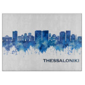 Thessaloniki Griechenland Skyline Blue Schneidebrett (Vorderseite)