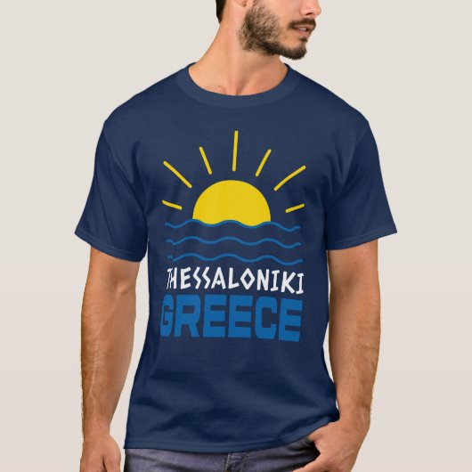 Thessaloniki Griechenland Sunshine, Sea Men's Navy T-Shirt (Vorderseite)