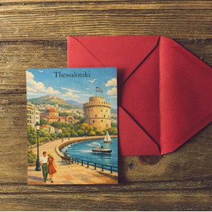 Thessaloniki Griechenland Vintage Reise Postkarte