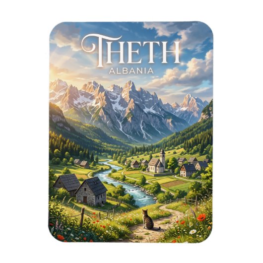 Theth Albanien Magnet (Vertikal)