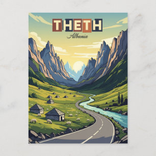 Theth Albanien Travel Postkarte