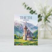 Theth Steinkirche Albanien Postkarte (Stehend Vorderseite)