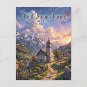 Theth Steinkirche Albanien Postkarte