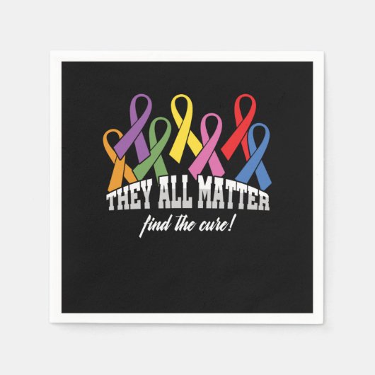 They All Matter Cancer Awareness Ribbon Gift Serviette (Vorderseite)