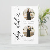 They Did It Joint Graduation Photo Einladung (Stehend Vorderseite)