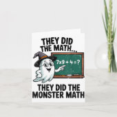They Did Monster Math Teacher Halloween Costume Ma Karte (Vorderseite)