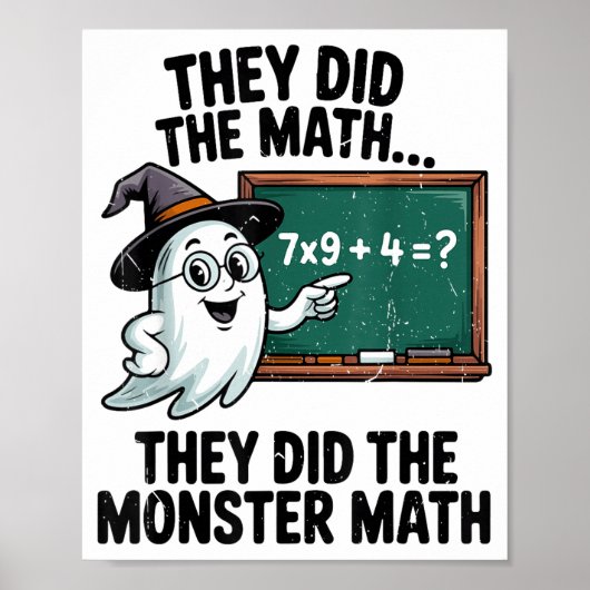 They Did Monster Math Teacher Halloween Costume Ma Poster (Vorne)