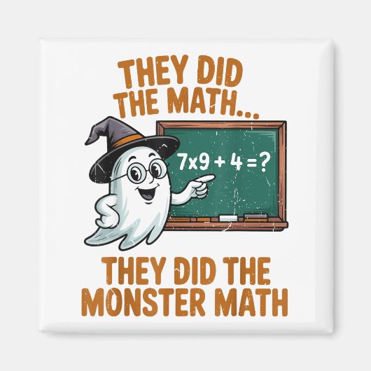 They Did Monster Math Teacher Halloween Costume Pr Magnet (Vorne)