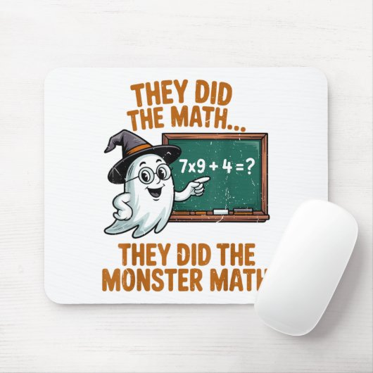 They Did Monster Math Teacher Halloween Costume Pr Mousepad (Mit Mouse)