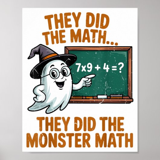 They Did Monster Math Teacher Halloween Costume Pr Poster (Vorne)