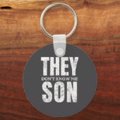 They Dont Know Me Son Bodybuilder Workout Gym Moti Schlüsselanhänger (Vorderseite)