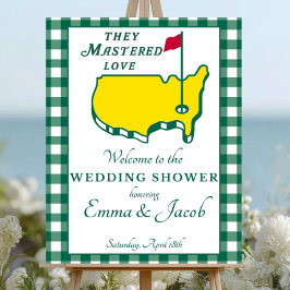 They Mastered Love Wedding Shower Welcome Sign 