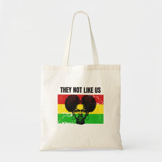 They Not Like Us Afro Woman  Vintage Tragetasche (Vorne)