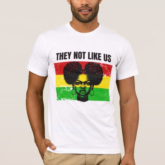 They Not Like Us AfroWoman Black History Supporter T-Shirt (Vorderseite)