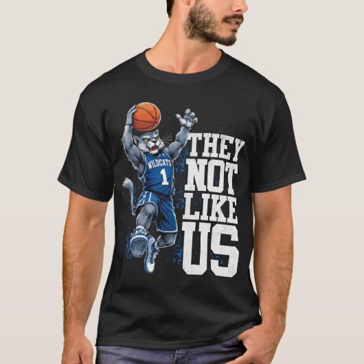 They Not Like Us Blue Wildcat Basketball T-Shirt (Vorderseite)