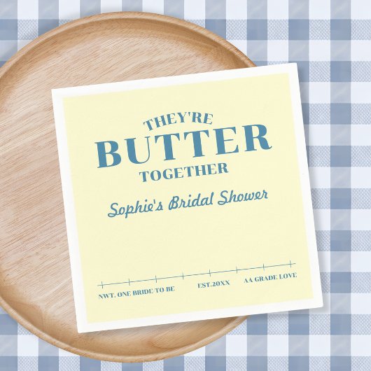 They’re Butter Together Yellow Bridal Shower Serviette